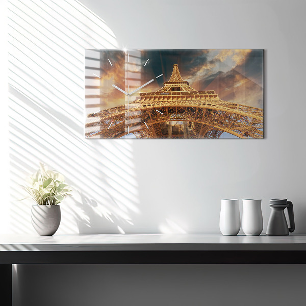 Horloge rectangulaire horizontale La Tour Eiffel au soleil