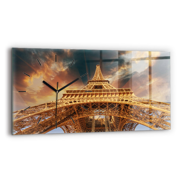 Horloge rectangulaire horizontale La Tour Eiffel au soleil