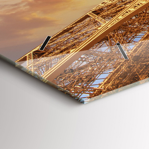 Horloge rectangulaire horizontale La Tour Eiffel au soleil