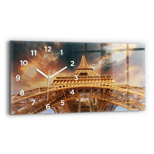 Horloge rectangulaire horizontale La Tour Eiffel au soleil