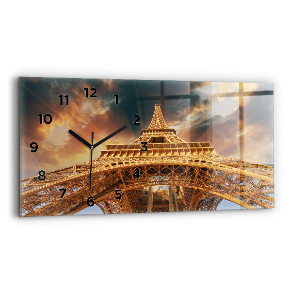 Horloge rectangulaire horizontale La Tour Eiffel au soleil
