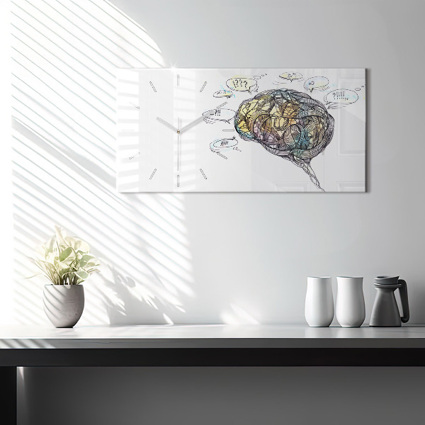 Horloge rectangulaire horizontale Représentation artistique du cerveau