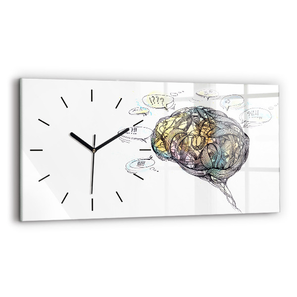 Horloge rectangulaire horizontale Représentation artistique du cerveau