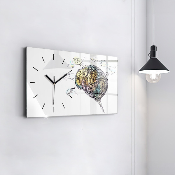 Horloge rectangulaire horizontale Représentation artistique du cerveau