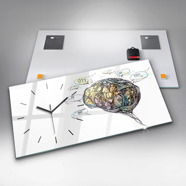 Horloge rectangulaire horizontale Représentation artistique du cerveau