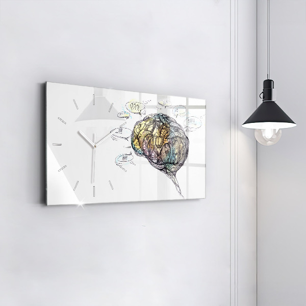Horloge rectangulaire horizontale Représentation artistique du cerveau