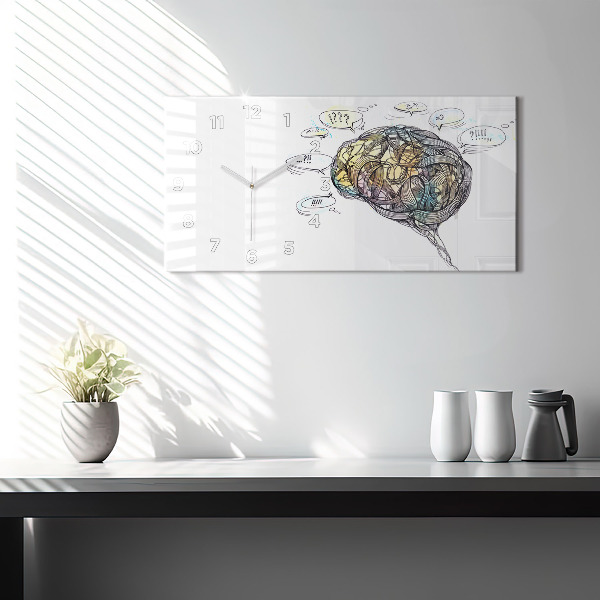 Horloge rectangulaire horizontale Représentation artistique du cerveau