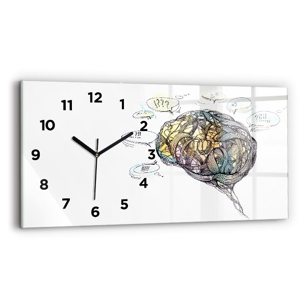 Horloge rectangulaire horizontale Représentation artistique du cerveau