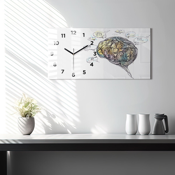 Horloge rectangulaire horizontale Représentation artistique du cerveau