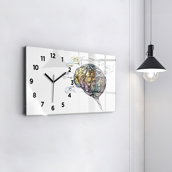 Horloge rectangulaire horizontale Représentation artistique du cerveau