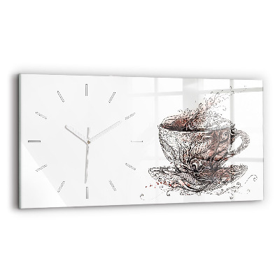 Horloge rectangulaire horizontale Tasse de café