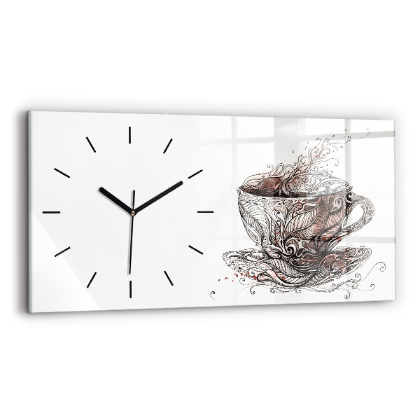 Horloge rectangulaire horizontale Tasse de café