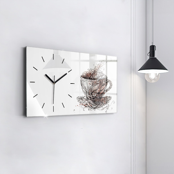 Horloge rectangulaire horizontale Tasse de café