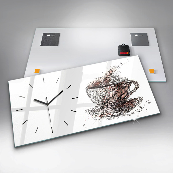 Horloge rectangulaire horizontale Tasse de café