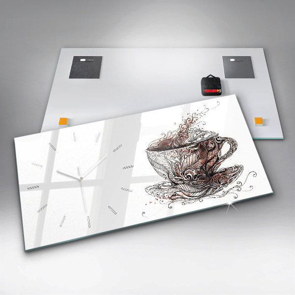 Horloge rectangulaire horizontale Tasse de café