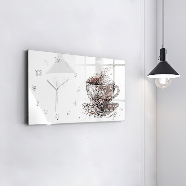 Horloge rectangulaire horizontale Tasse de café