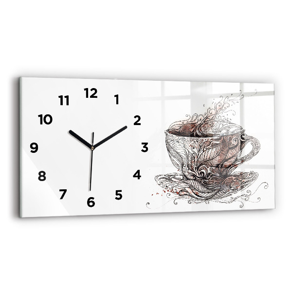 Horloge rectangulaire horizontale Tasse de café