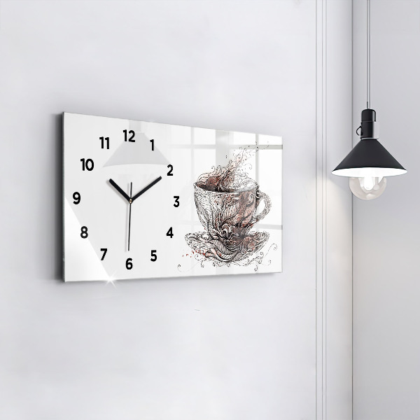 Horloge rectangulaire horizontale Tasse de café