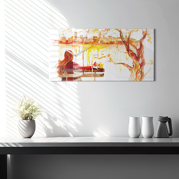 Horloge rectangulaire horizontale 'Paysage d''automne'
