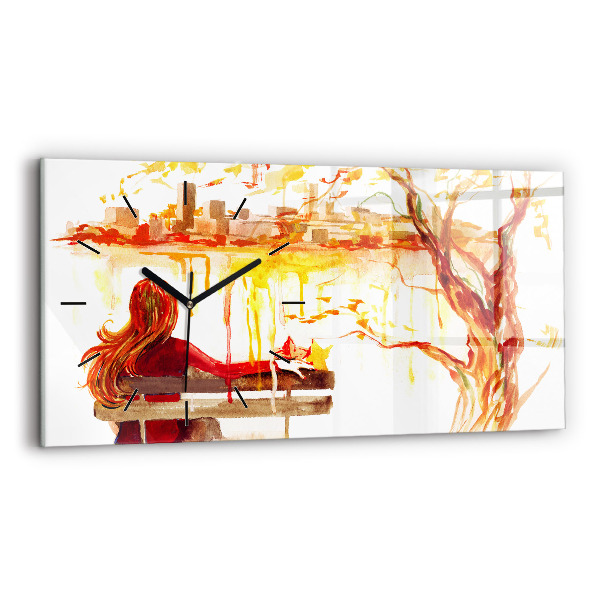 Horloge rectangulaire horizontale 'Paysage d''automne'