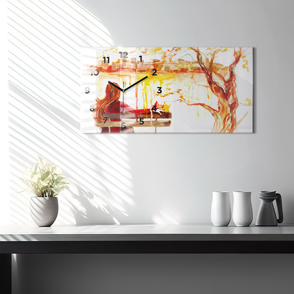 Horloge rectangulaire horizontale 'Paysage d''automne'