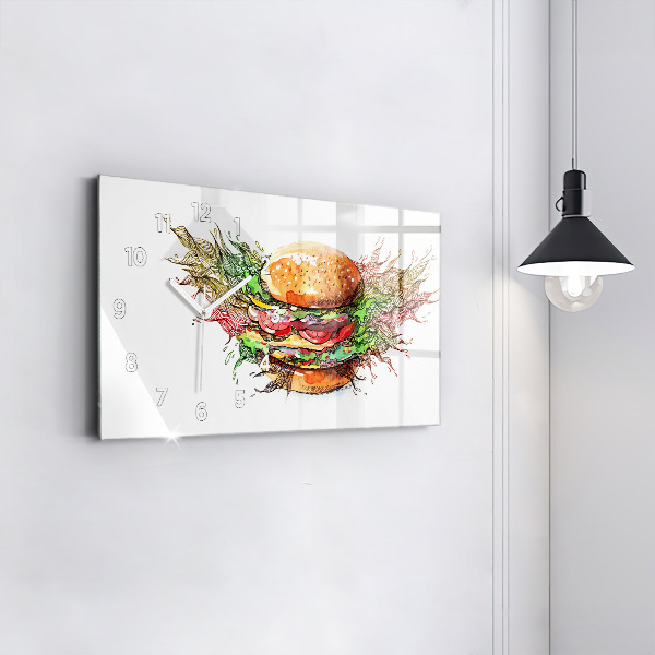Horloge rectangulaire horizontale Cheeseburger XXL