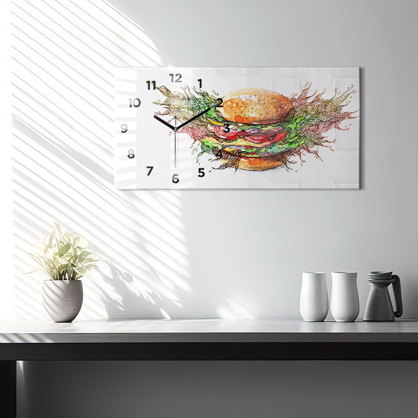 Horloge rectangulaire horizontale Cheeseburger XXL