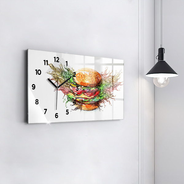 Horloge rectangulaire horizontale Cheeseburger XXL