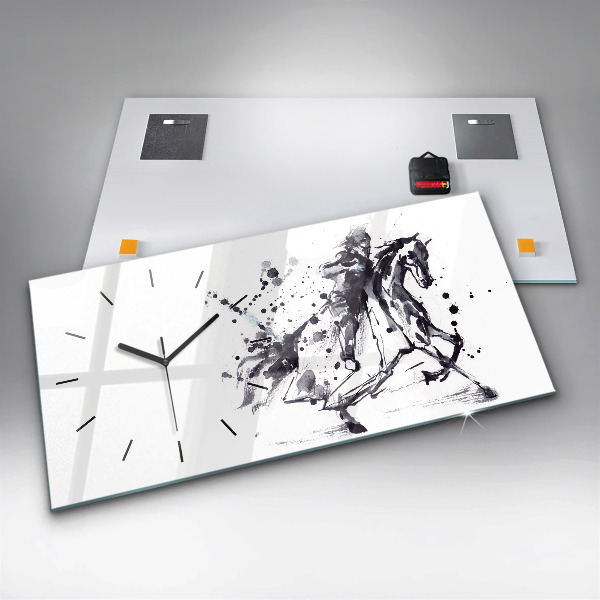 Horloge rectangulaire horizontale Chevalier à cheval