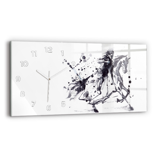 Horloge rectangulaire horizontale Chevalier à cheval