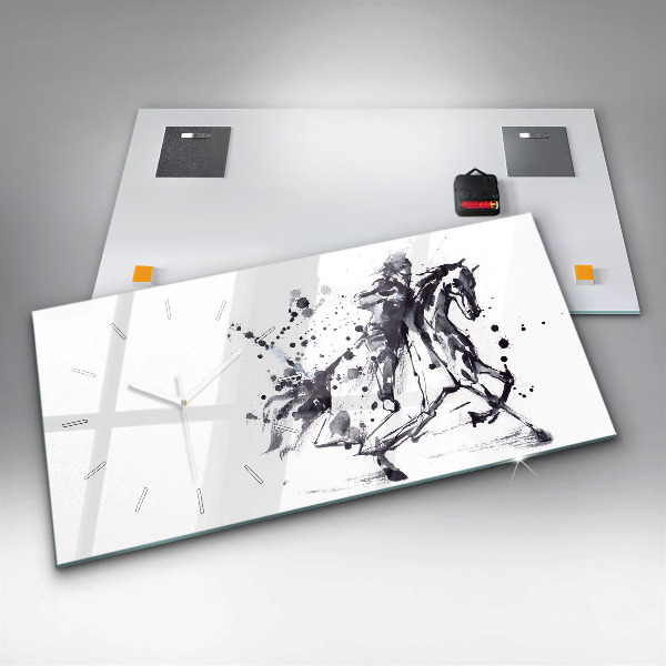 Horloge rectangulaire horizontale Chevalier à cheval