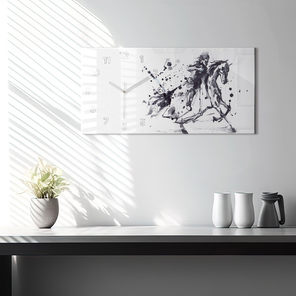 Horloge rectangulaire horizontale Chevalier à cheval