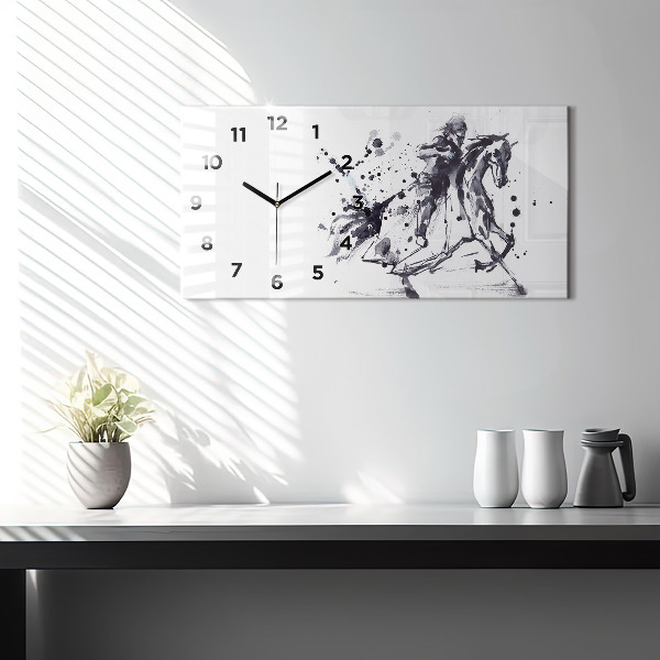 Horloge rectangulaire horizontale Chevalier à cheval
