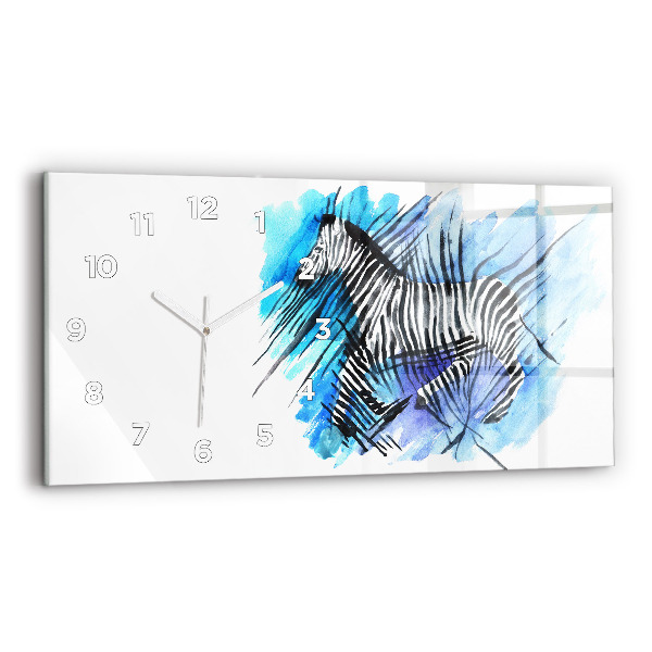 Horloge rectangulaire horizontale Zèbre peint