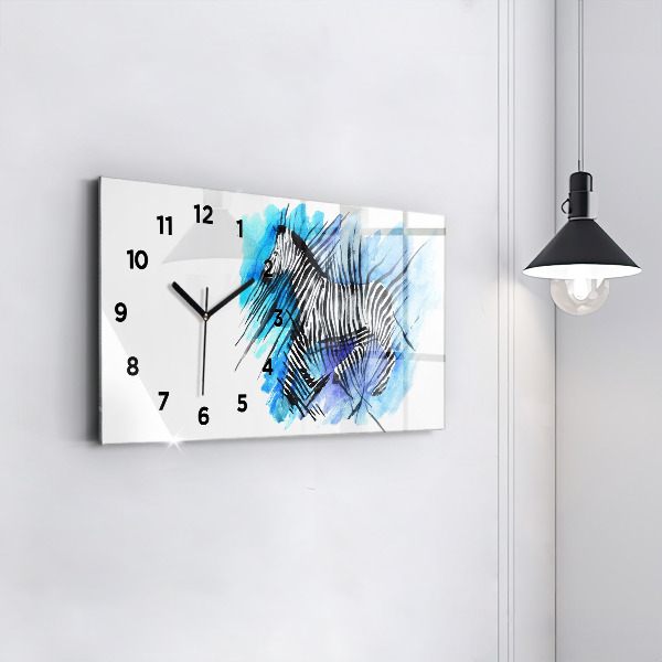 Horloge rectangulaire horizontale Zèbre peint