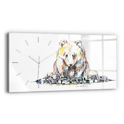 Horloge rectangulaire horizontale Ours abstrait