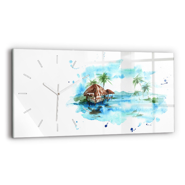 Horloge rectangulaire horizontale 'Photo d''une île déserte'