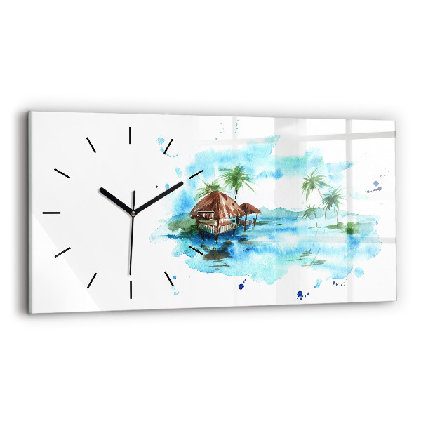 Horloge rectangulaire horizontale 'Photo d''une île déserte'