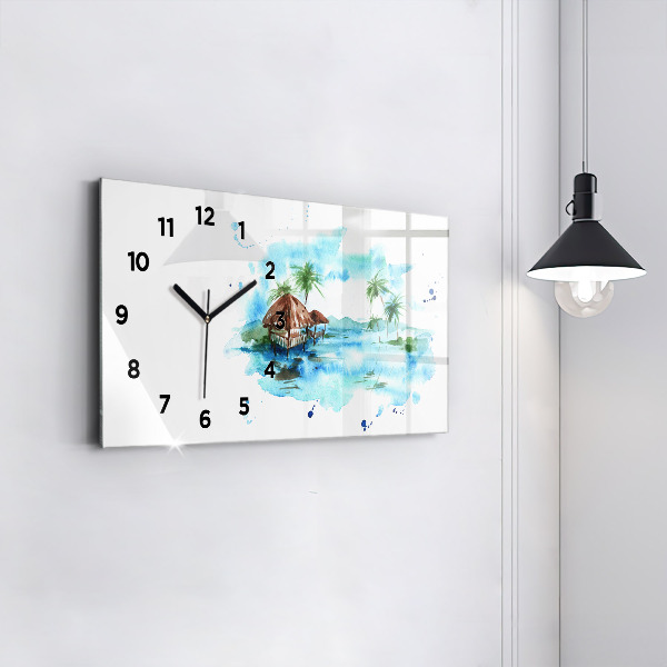 Horloge rectangulaire horizontale 'Photo d''une île déserte'