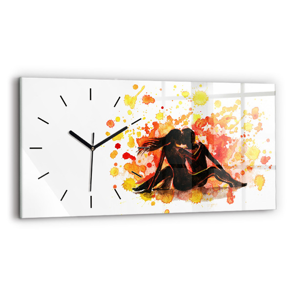 Horloge rectangulaire horizontale 'L''amour et un couple amoureux'
