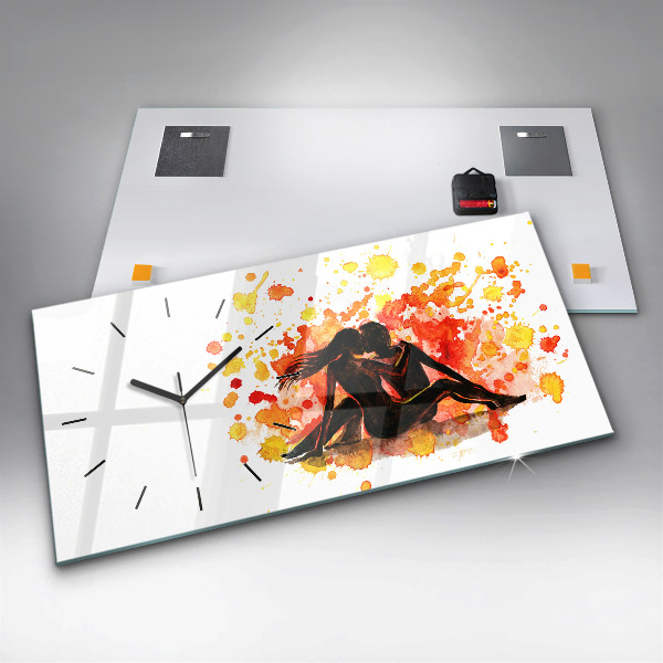 Horloge rectangulaire horizontale 'L''amour et un couple amoureux'