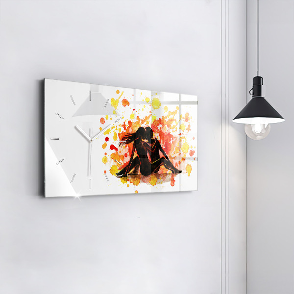 Horloge rectangulaire horizontale 'L''amour et un couple amoureux'