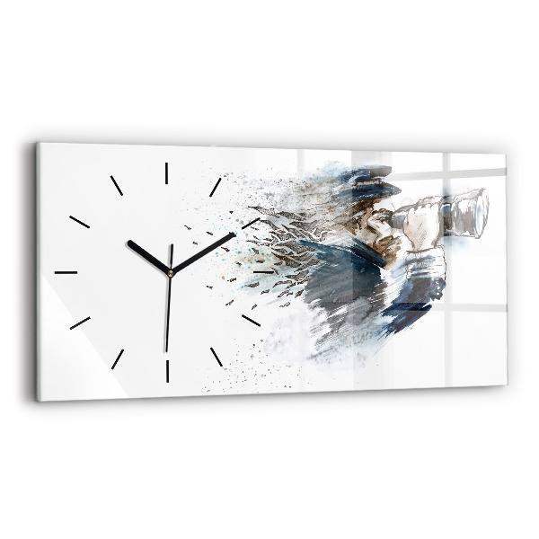 Horloge rectangulaire horizontale Capitaine de navire avec des jumelles