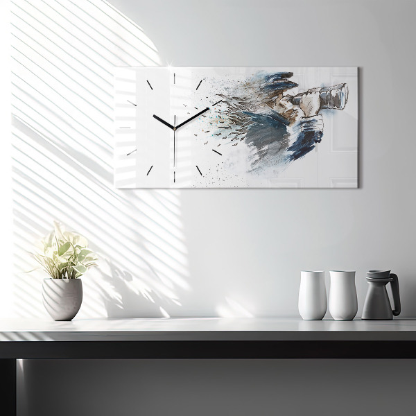 Horloge rectangulaire horizontale Capitaine de navire avec des jumelles