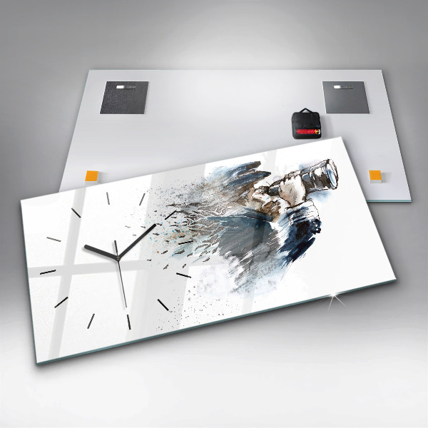 Horloge rectangulaire horizontale Capitaine de navire avec des jumelles