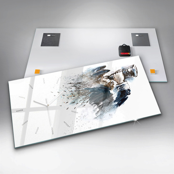 Horloge rectangulaire horizontale Capitaine de navire avec des jumelles