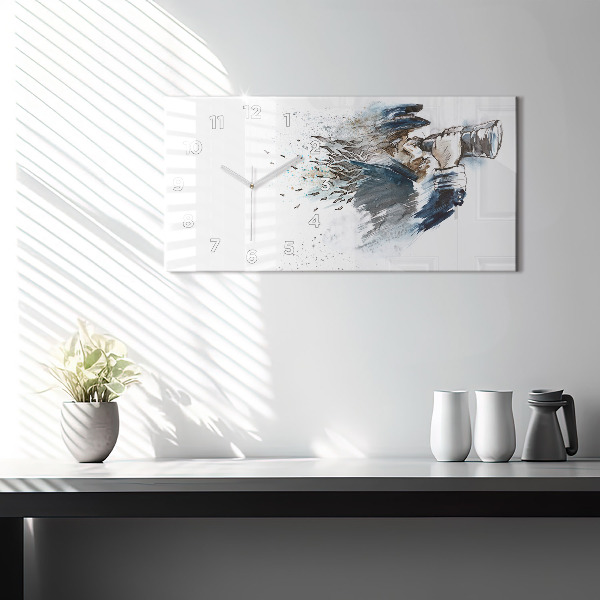 Horloge rectangulaire horizontale Capitaine de navire avec des jumelles