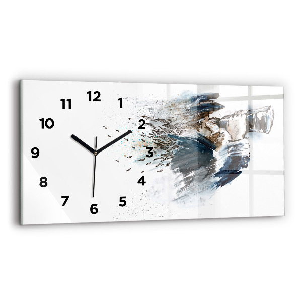 Horloge rectangulaire horizontale Capitaine de navire avec des jumelles