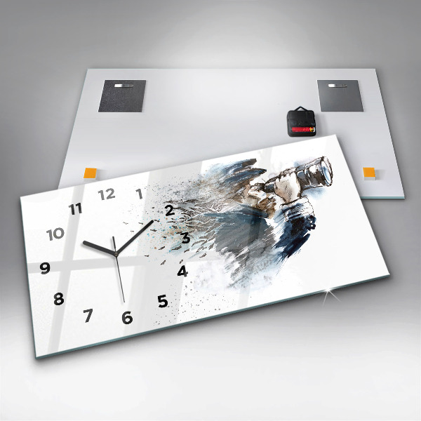 Horloge rectangulaire horizontale Capitaine de navire avec des jumelles