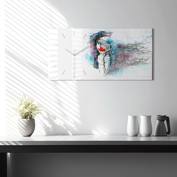 Horloge rectangulaire horizontale Abstraction des astronautes